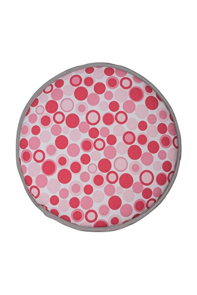 sarahdecor Pernă de scaun, rotundă, diametru 36 cm, buline roz