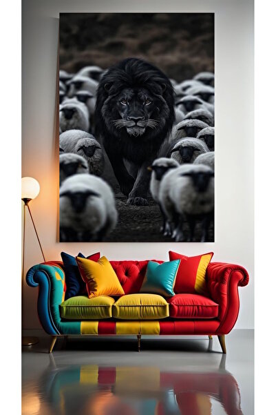 özkacar BLACK LION 1 Home Wall Salon Salon de înfrumusețare Birou Magazin Dec...