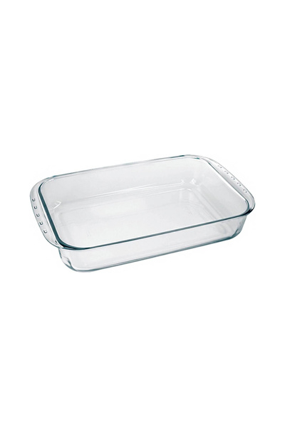 Marinex محمصة زجاجية مستطيلة متوسطة العمق سعة 3.7 لتر - مقاومة للحرارة بعمق إضافي، شفافة