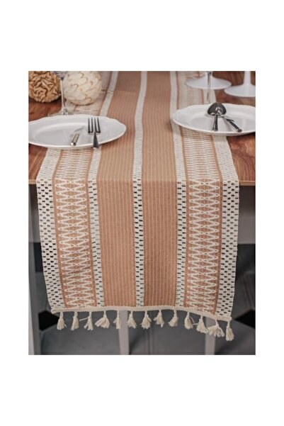 Valentini Bianco Cotton Napkin Lace Beige 35x145cm