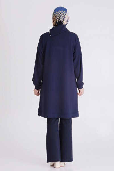 behrem Туніка з капюшоном для великих розмірів з камінням 2065 Синя