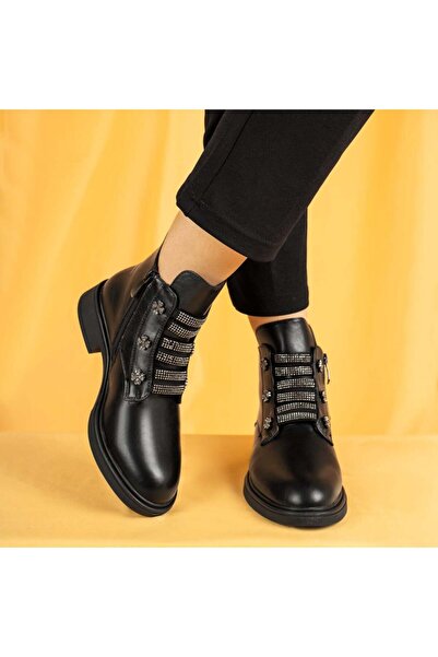 Modlet.ro Women's black boots with zipper MOD14090