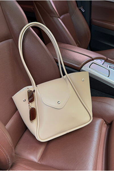 Mupa Shoes حقيبة يد وكتف نسائية باللون البيج