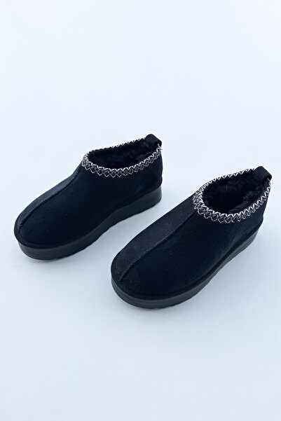 Cappmoda Ayk-1023 Black Fur Lined Ankle Boots