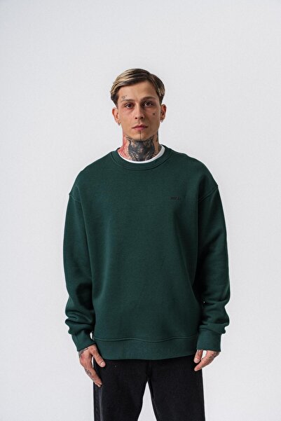 Respire Men's Basic Oversize Sweatshirt with Text Detail Nefti