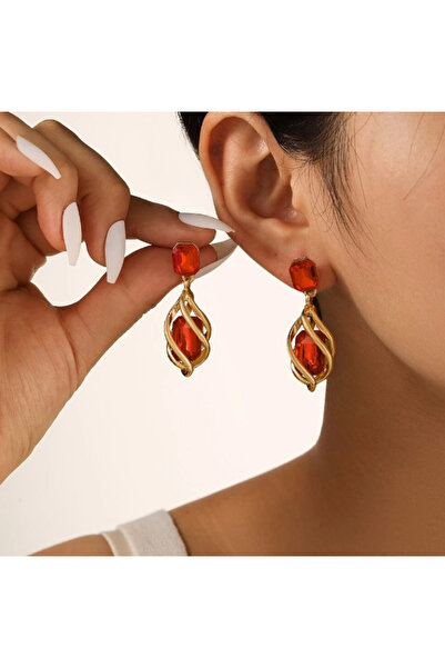 Inovius Long red and gold earrings - 44971
