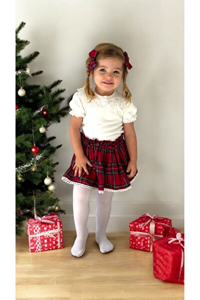 İPEKACOUTURE Girl's Plaid Skirt