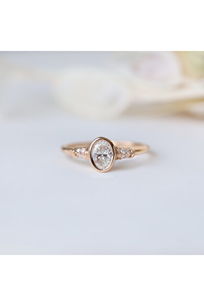 inza pırlanta 0.45 CT F SI2 GIA Sertifikalı Vintage Helen Pırlanta Yüzük