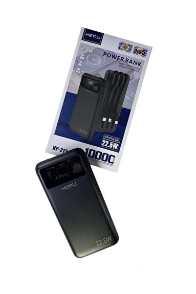HEPU بنك طاقة HP-212 بسعة 10000 مللي أمبير/ساعة بتقنية PD وQC وقوة 22.5 واط