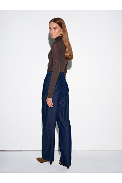 Dilvin 72071 Elastic Waist Lightweight Jeans - Navy Blue