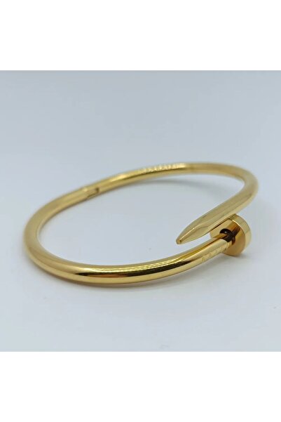 SIRIUSMODA Çivili Gold Rengi Çelik Kelepçe Bileklik