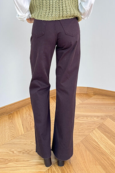 Cappmoda Jean-1077 Bitter Brown Relaxed Fit Cropped Leg Jeans