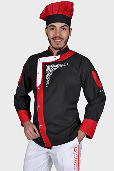 Üniformanya Jachetă de bucătar cu nume cadou Jachetă de bucătar cu mâneci pli...