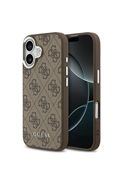 Guess Θήκη για iPhone 17, Σκληρή θήκη 4G Classic Logo MagSafe, Καφέ