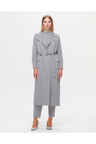 MISS DALIDA T25K-1012 Temiz Kesim Triko Yelek VİALE-GREY