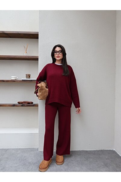 ESRAHELVACI Corded Crew Neck Knitwear Set