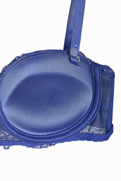 LOYA Navy Blue Fiori Padded Strapless Bra