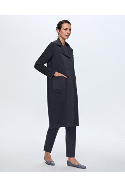 MISS DALIDA T24K-8014 Kendinden Fitilli Düğmeli Ceket BLACK