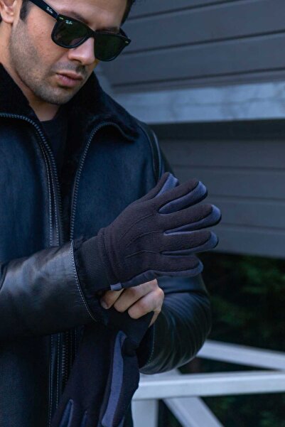 Mrey Unisex Siyah Füme Polar Eldiven Kışlık Eldiven Termal