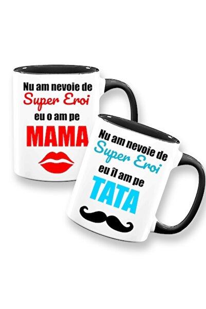 OEM Set of 2 Personalized Mugs for Parents with Message: "I don't need superh...