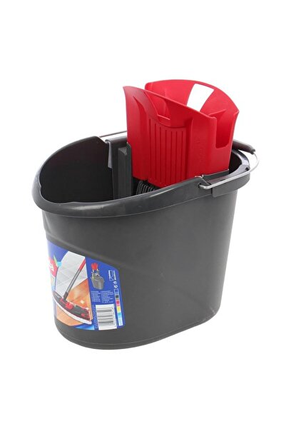 Vileda Plastic bucket with wringer for flat mop, gray color, capacity 10L