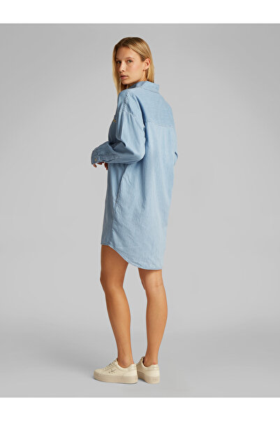 Calvin Klein Women Denim Medium Relaxed Fit Long Sleeve Denim Shirt Dress