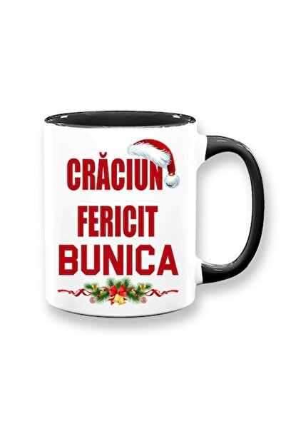 OEM Cană personalizată pentru bunică cu mesajul „Crăciun fericit, bunică”, Be...