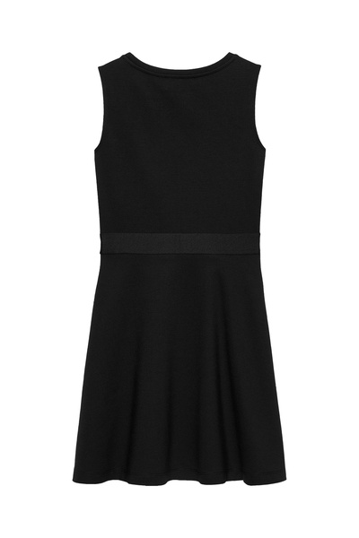 Calvin Klein Girls Black Flare Sleeveless Punto Dress