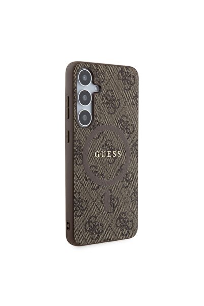 Guess Θήκη για Samsung Galaxy S24 Plus, Δερμάτινη MagSafe Σειρά 4G - Καφέ