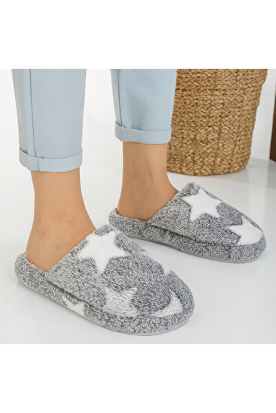 waykon Star Pattern Plush House Slippers