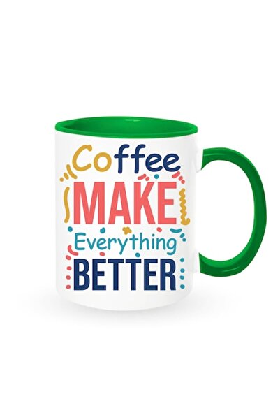 OEM Personalized Mug with Message: 'Coffee Makes Everything Better', Betaprint, Coffee Model, White with