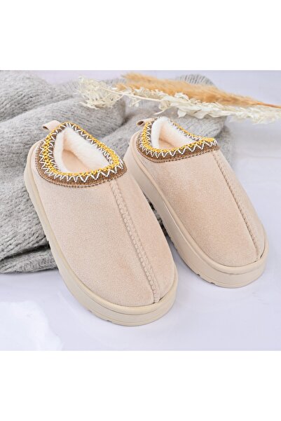 Tmall Papuci pentru copii, din piele intoarsă, prietenoasă cu mediul, cu îmbrăcăminte, PC07, bej