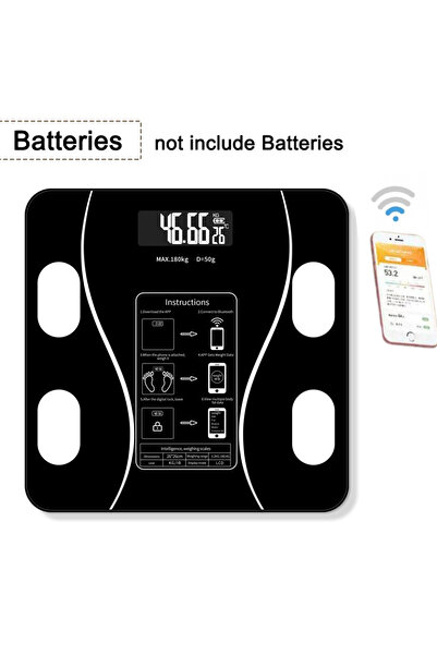 SP Black-a Smart Body Fat Scale Wireless Led Digital Bathroom Weight Scale Body Composition Analyzer Te