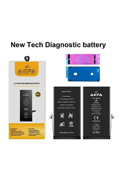 Akfa Apple Iphone 12 mini Uyumlu %40 Güçlendirilmiş Telefon Bataryası 2410 mAh + Tamir Seti