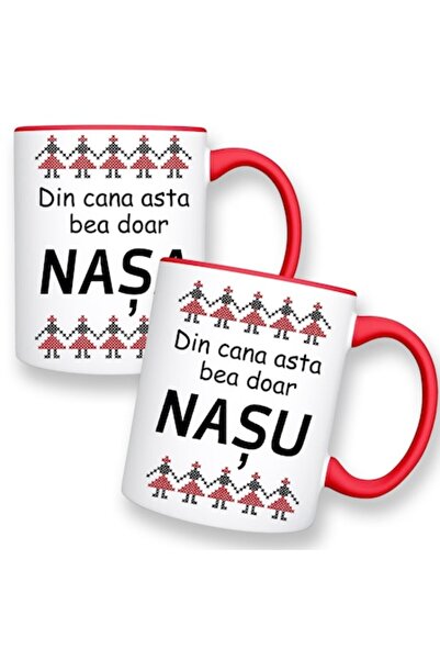 OEM Set of 2 personalized mugs with message: 'Din cana asta bea doar Nasa/Nas...