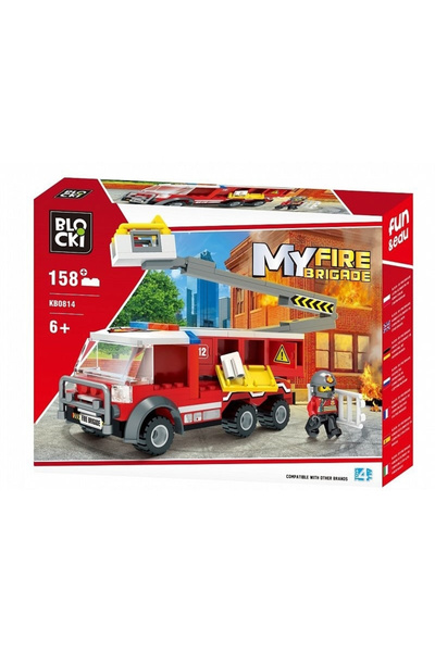 Blocki My Fire Brigade, Fire Truck With Lift, 158 Pieces