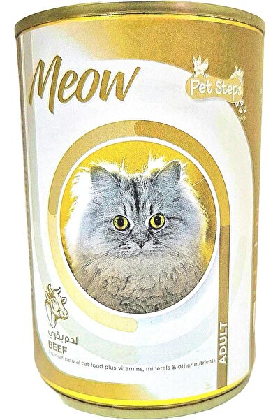 Pet Steps Meow Adult Cat Food – Beef, High-Protein Wet Meal, 400g - 12 Pcs