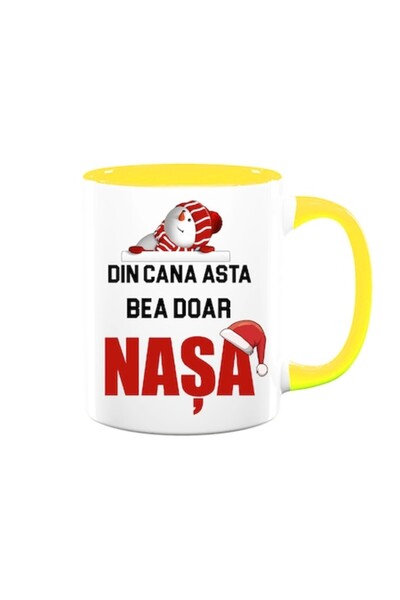 OEM Cană personalizată pentru nașă cu mesajul: „Doar nașa bea din această can...