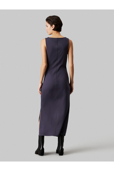 Calvin Klein Women India Ink Boat Neck Milano Jersey Cut Out Dress