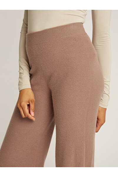 Calvin Klein Women Brownie Soft Wool Wide Leg Pants