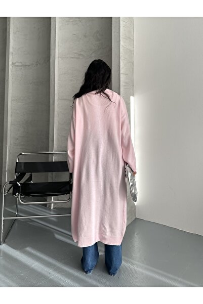 DİMA FASHİON Full-Length Knitwear Cardigan