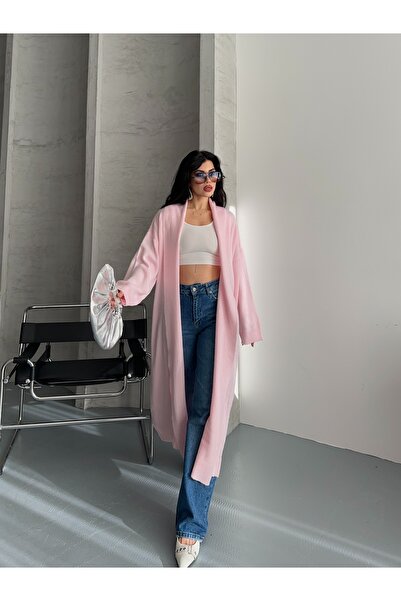 DİMA FASHİON Full-Length Knitwear Cardigan