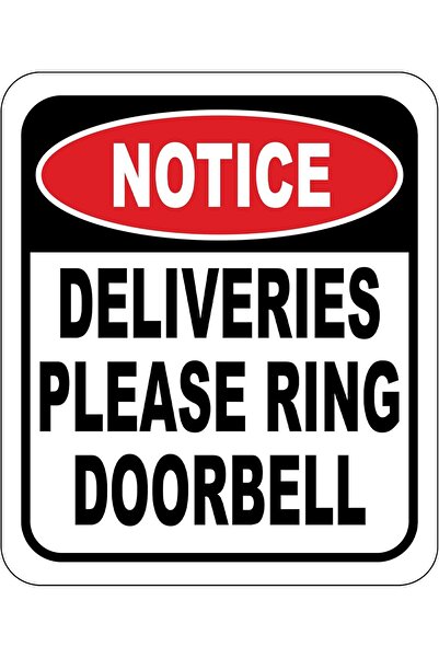 BPA ® إشعار التسليمات يرجى رن جرس الباب لافتة خارجية من الألومنيوم المركب 21.6 × 25.4 سم