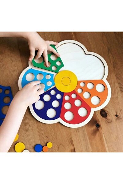 ADS TOYS لعبة ألغاز الزهور الخشبية التعليمية (52 قطعة)
