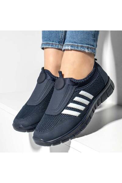 Modlet.ro Γυναικείες σκούρες μπλε αθλητικές Εσπαντρίγιες με χοντρή σόλα MOD13181