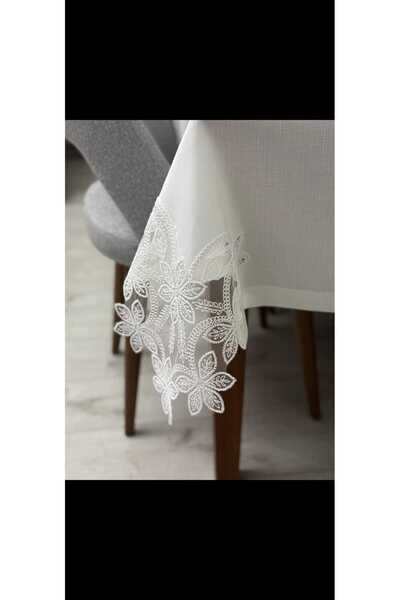 Çt Çeyizci Tekstil Tablecloth Set for 12 People, Table Set for 12 People 26 Pieces 160X220Cm