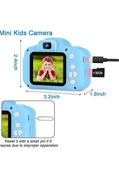 Twisoo 3D Cartoon Kids Digital Camera with Tripod – HD Video Camera for Toddl...