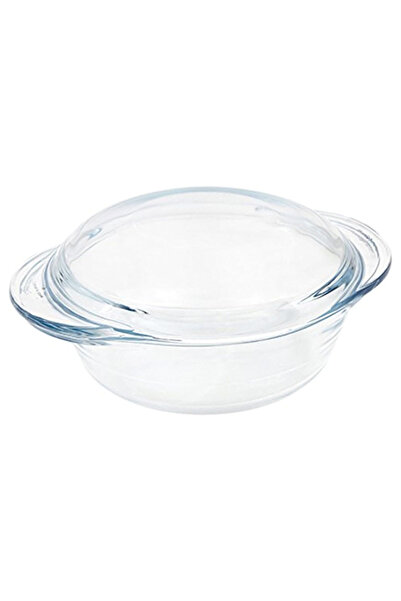 Marinex Small Glass Casserole with Lid 1.0L – Durable Heat-Resistant Cookware, Transparent