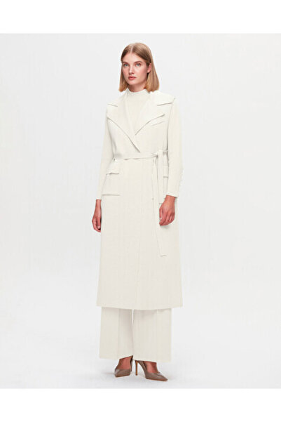 MISS DALIDA T25K-1012 Temiz Kesim Triko Ekru Yelek