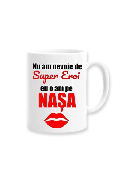 OEM Personalized mug with message: 'I don't need superheroes, I have godmother', Betaprint, red model, w